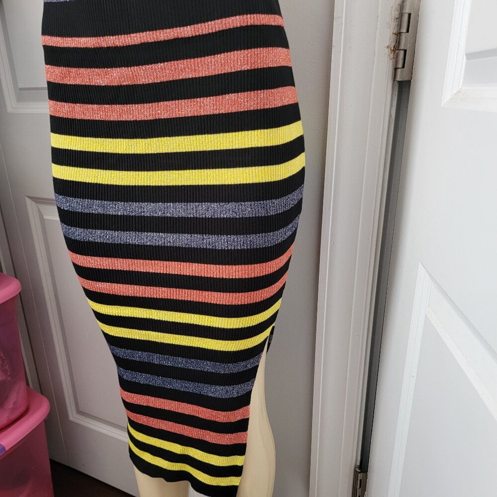 Say What NY Multicolor Stripe Sweater Knit Pencil Midi Skirt - Picture 4 of 10